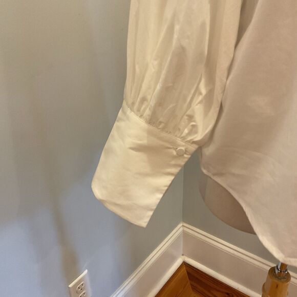 Tuckernuck x India Hicks White Cotton Britwell Blouse Large Long Sleeve NWT - Picture 4 of 11